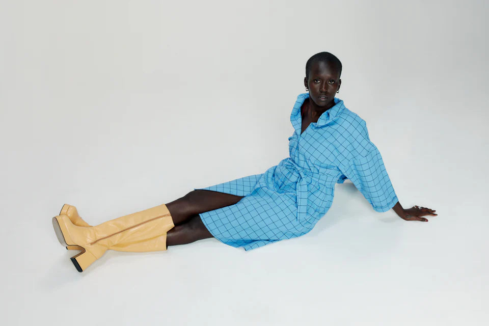 Dakar Shirt Dress in Icy Blue