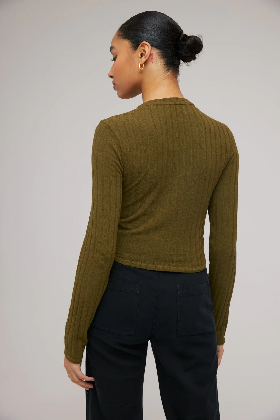 Cropped Crew Neck in Deep Rosemary