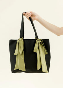 Bunny Tote in Black and Chartreuse
