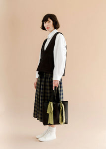 Bunny Tote in Black and Chartreuse