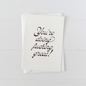 You’re doing great-Card