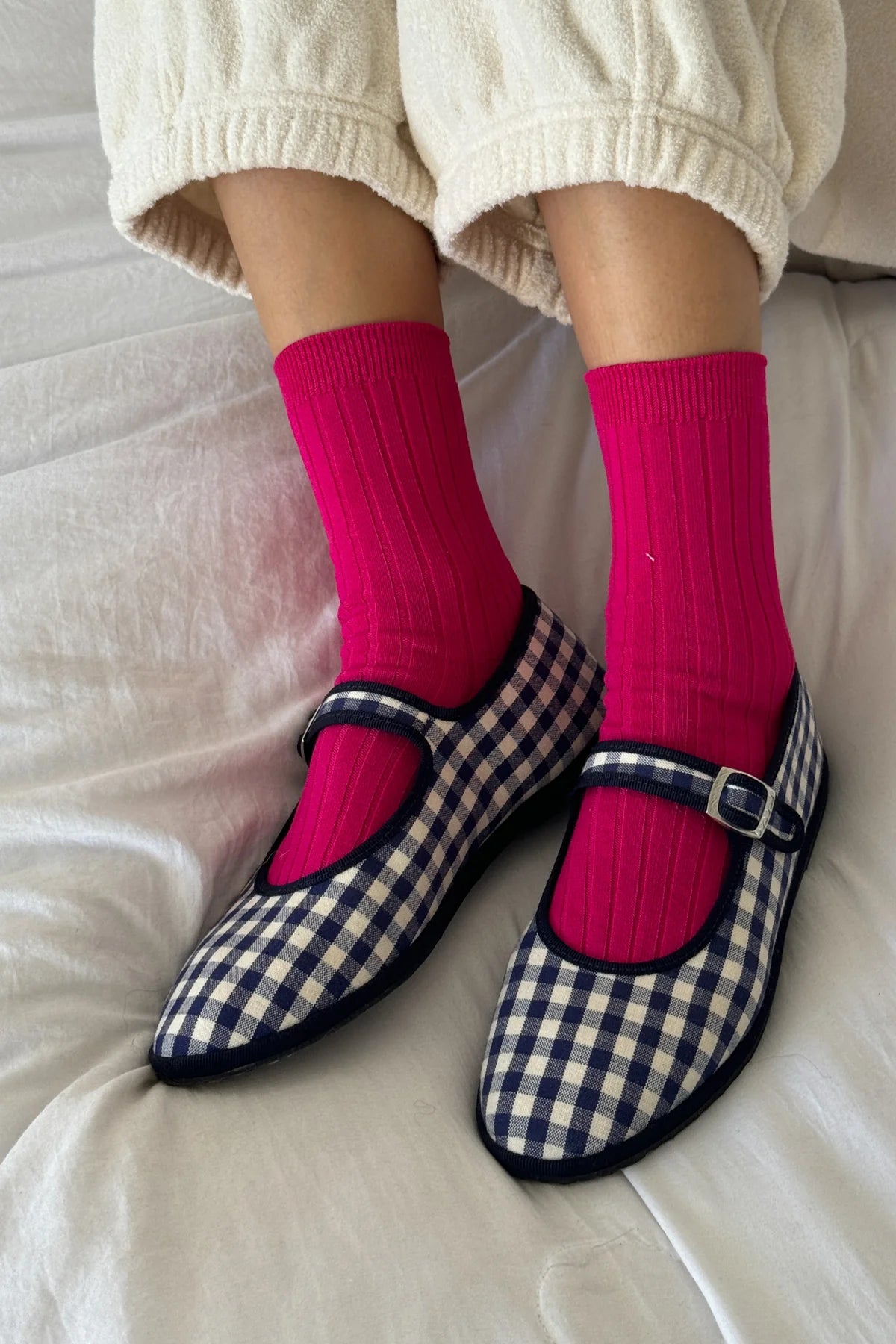 Her Socks In Bright Fuchsia