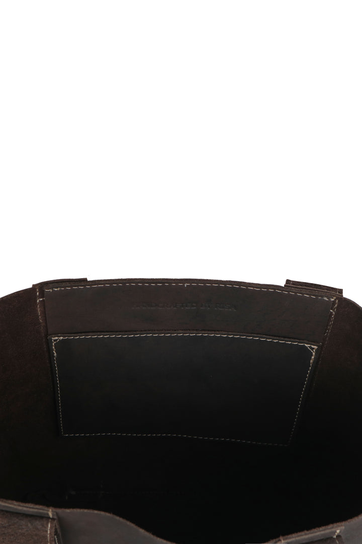Oil Threaded Pocket Tote In Rugged Brown