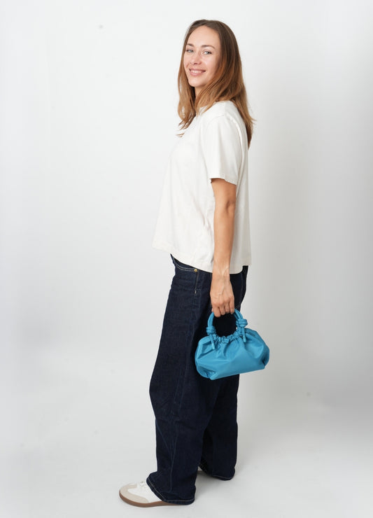 Jolly Matte Twill Bag In Teal Blue