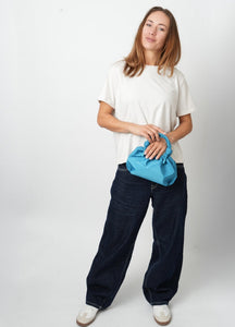 Jolly Matte Twill Bag In Teal Blue