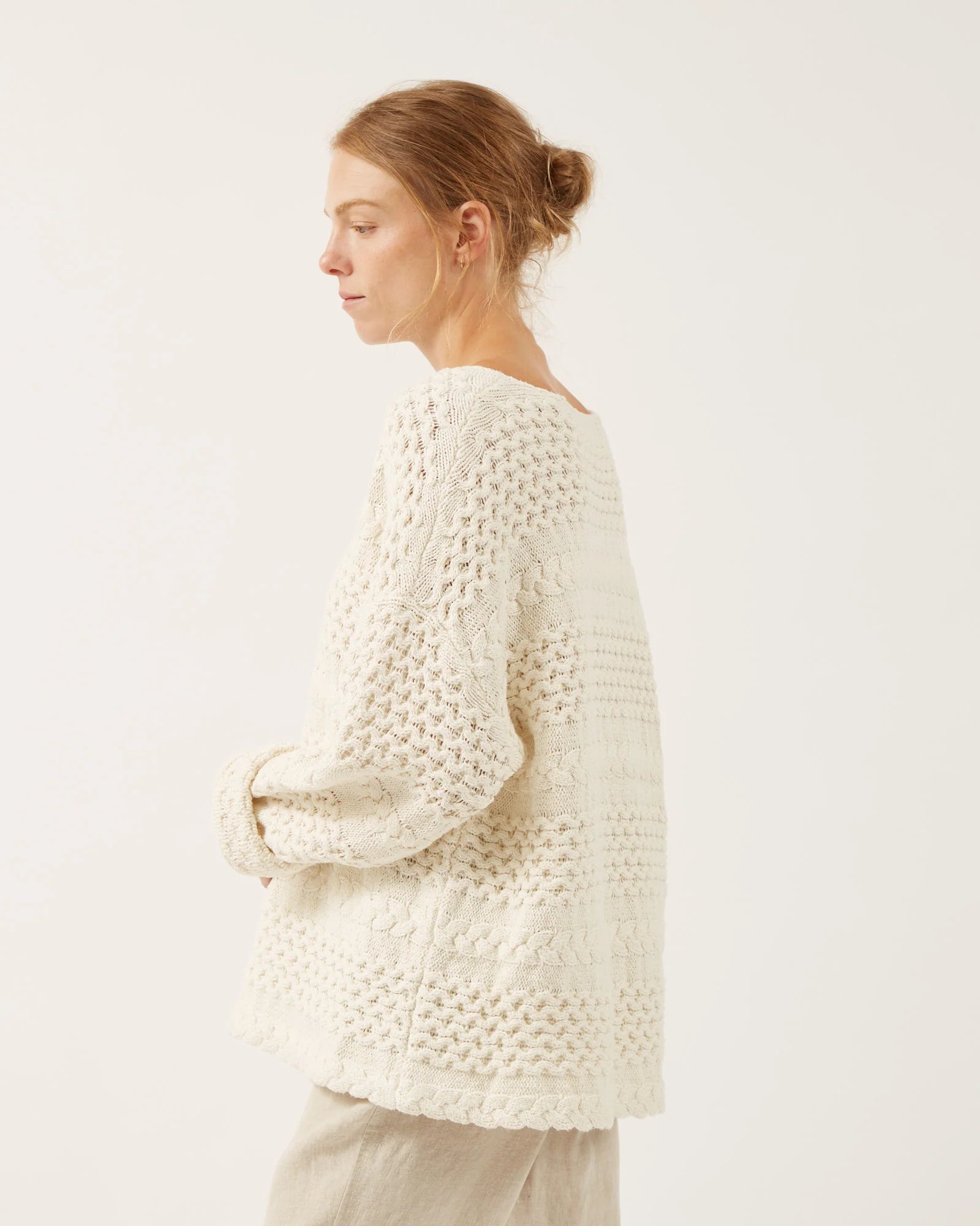 Delphine Silk & Cotton Sweater In Ivory