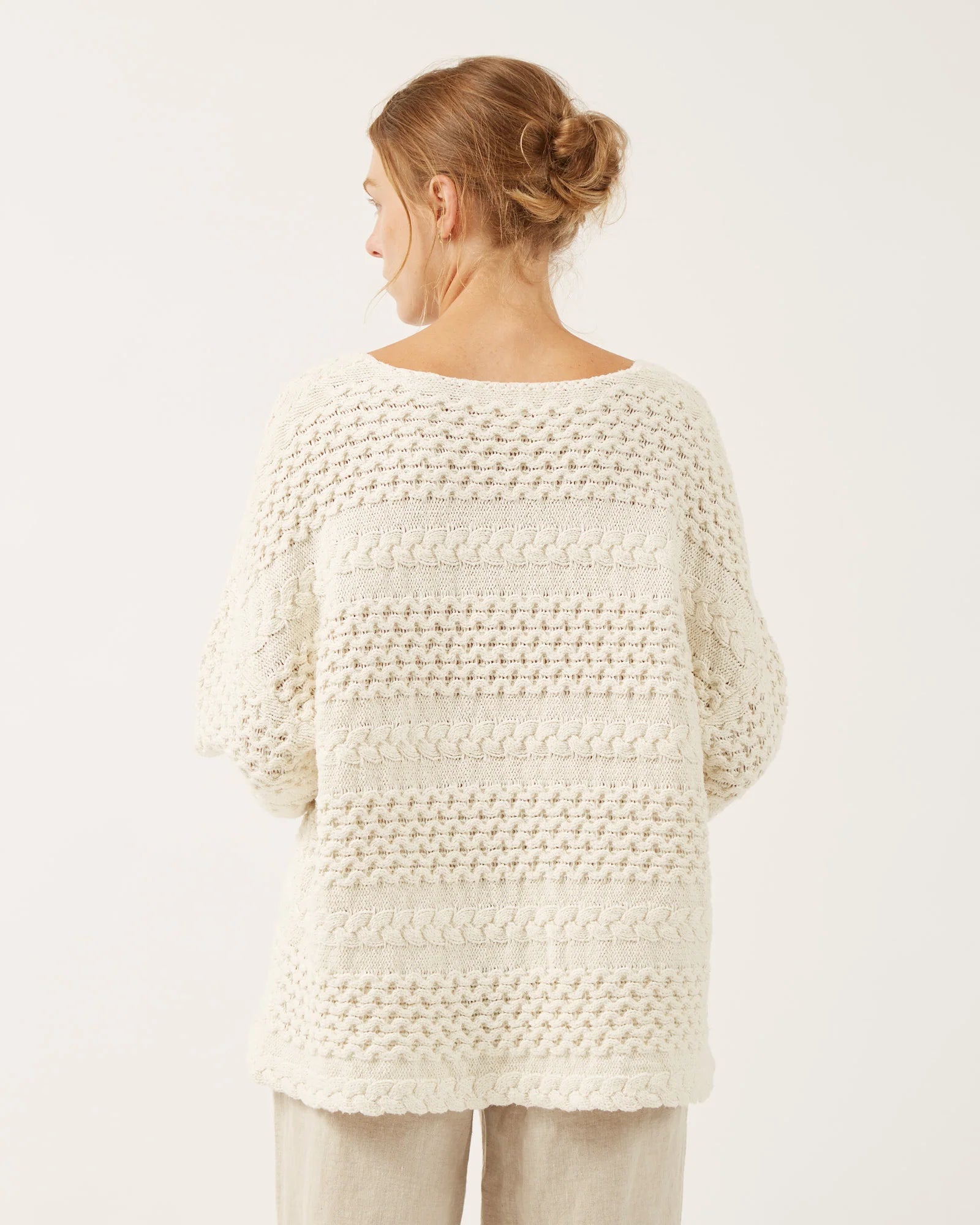 Delphine Silk & Cotton Sweater In Ivory