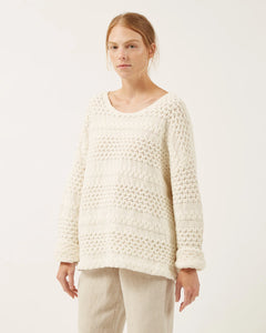 Delphine Silk & Cotton Sweater In Ivory