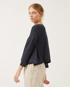 Cassandra Linen Sweater In Navy