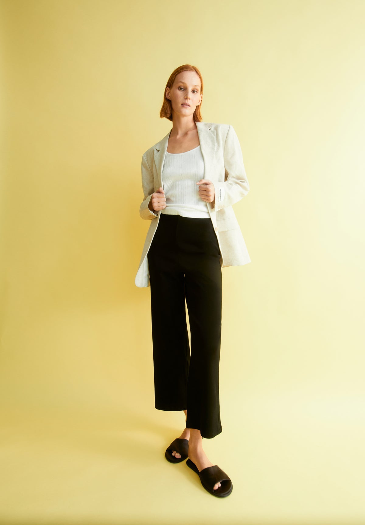 Nianaa Rib Jersey Pants In Black