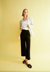 Nianaa Rib Jersey Pants In Black