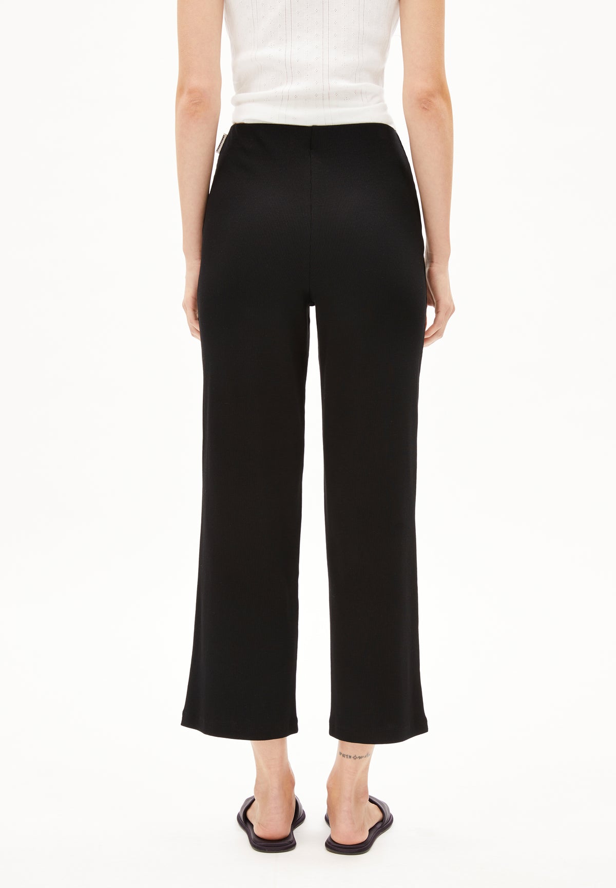 Nianaa Rib Jersey Pants In Black