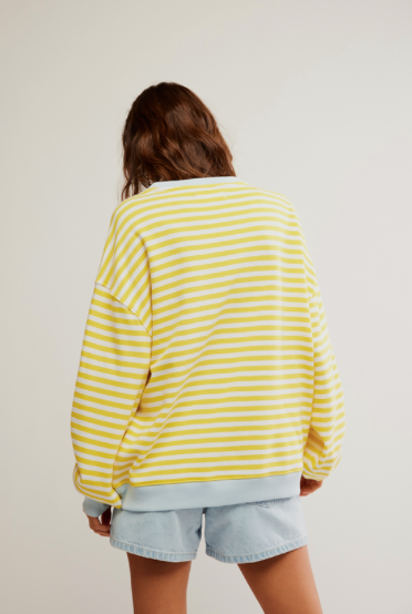 Classic Stripe Pullover In Dandelion