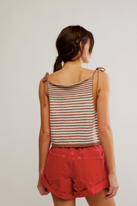Claire Knitted Tank In White Praline Combo