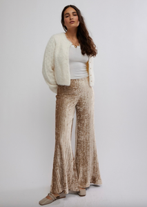 Star Sign Velvet Pants In Champagne