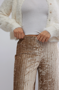 Star Sign Velvet Pants In Champagne