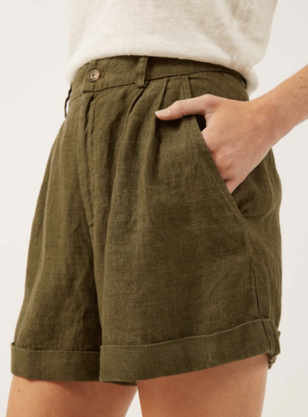Jordan Linen Shorts In Army