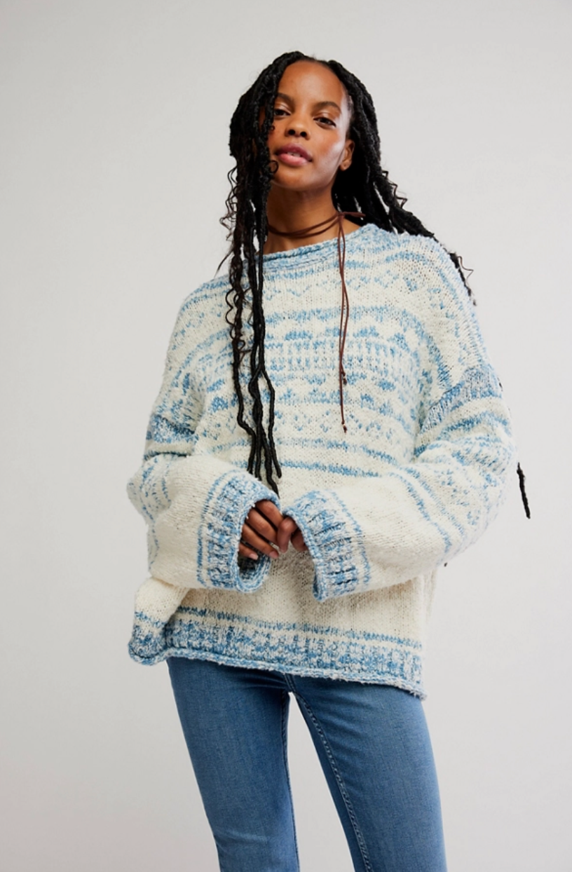 Dani Pattern Sweater In Cloud Combo