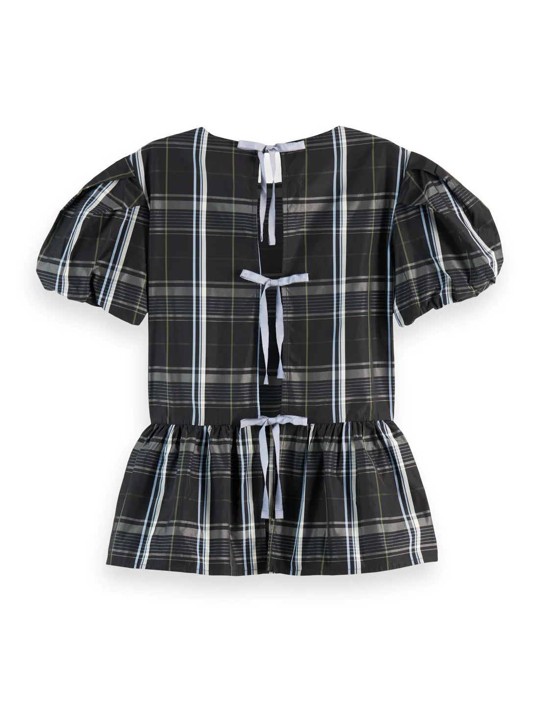 Taffeta Cap Sleeve Top w Peplum