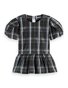 Taffeta Cap Sleeve Top w Peplum