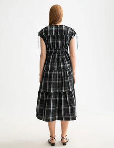 Gathered Taffeta Midi Dress