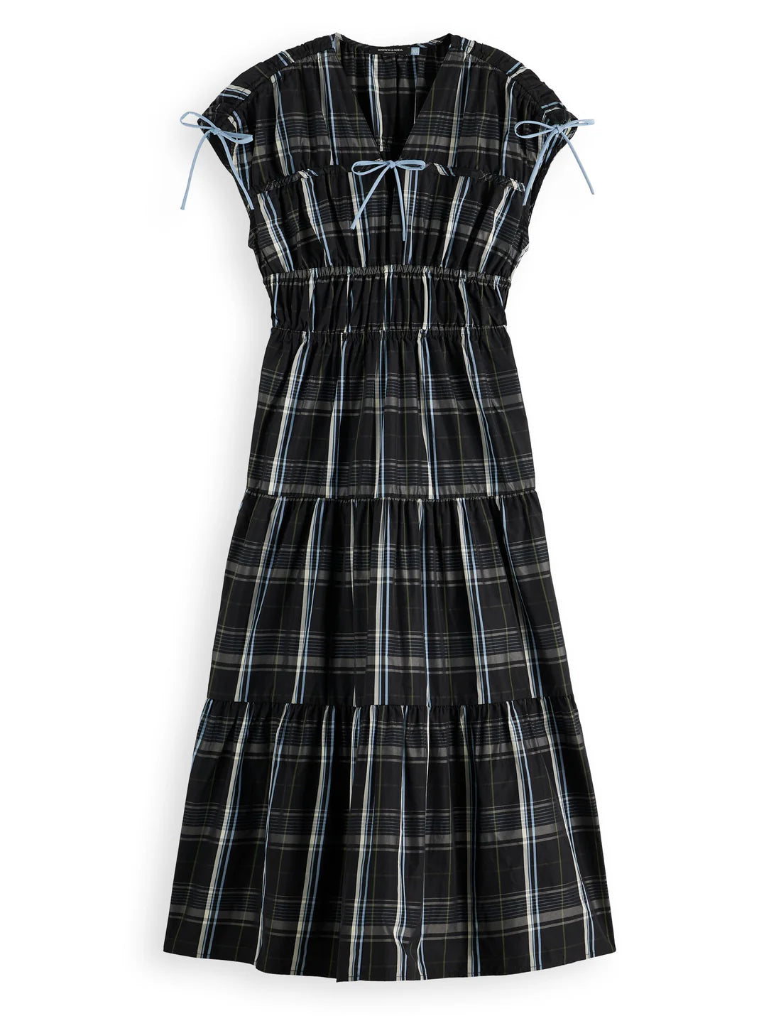Gathered Taffeta Midi Dress