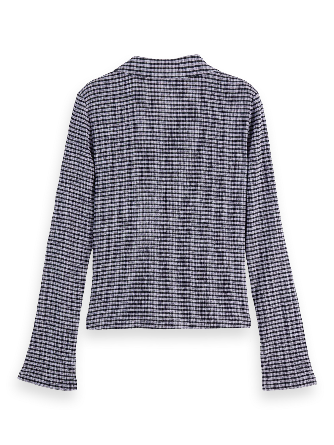 Structured Gingham Button In Sky Captain