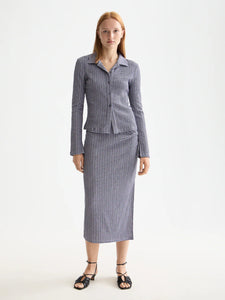 Structured Gingham Button In Sky Captain