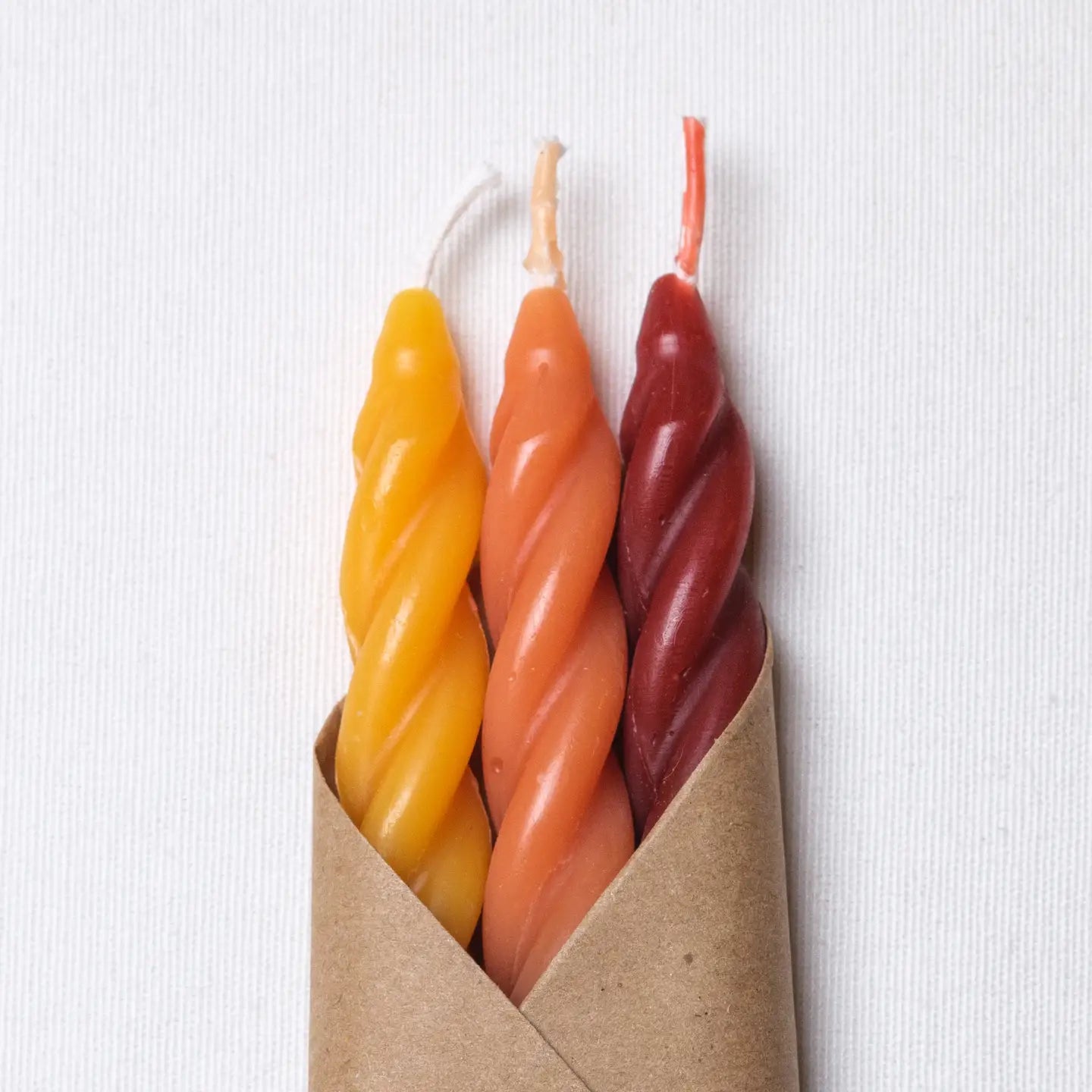 Sunrise Beeswax Spiral Taper Candle Set