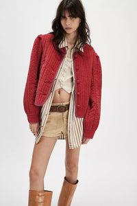 Natalia Sweetheart Jacket In Red Velvet