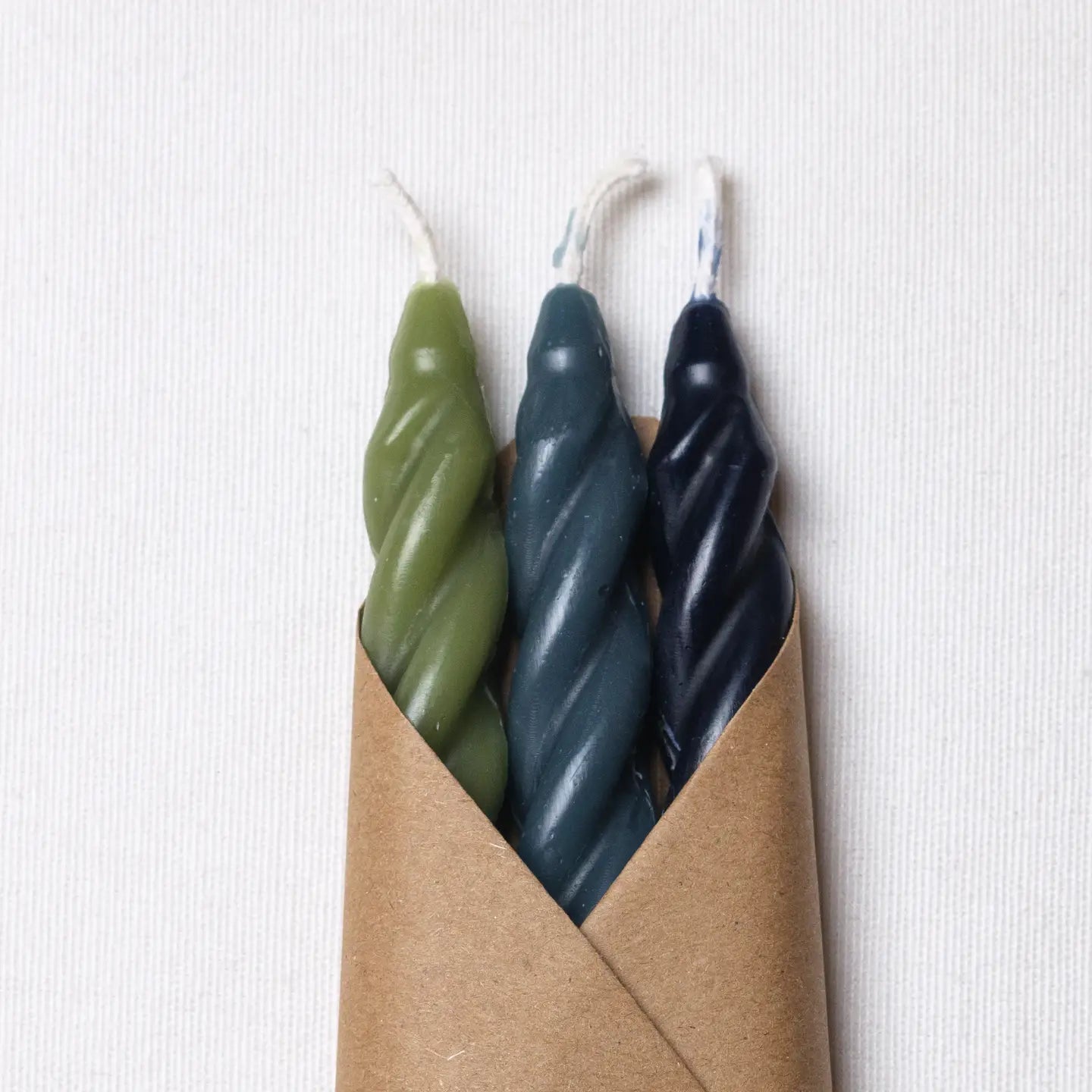 Dusk Beeswax Spiral Taper Candle Set