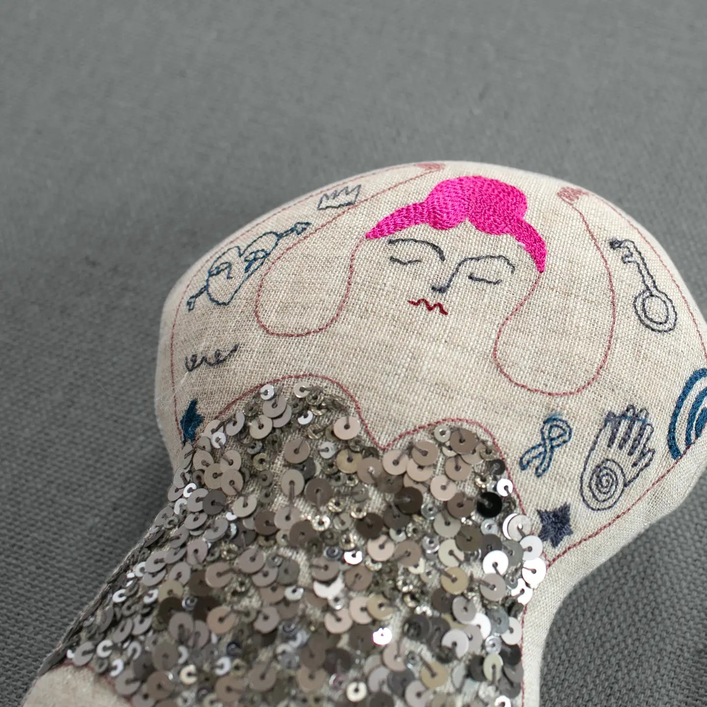Tattooed Strong Lady Art Doll
