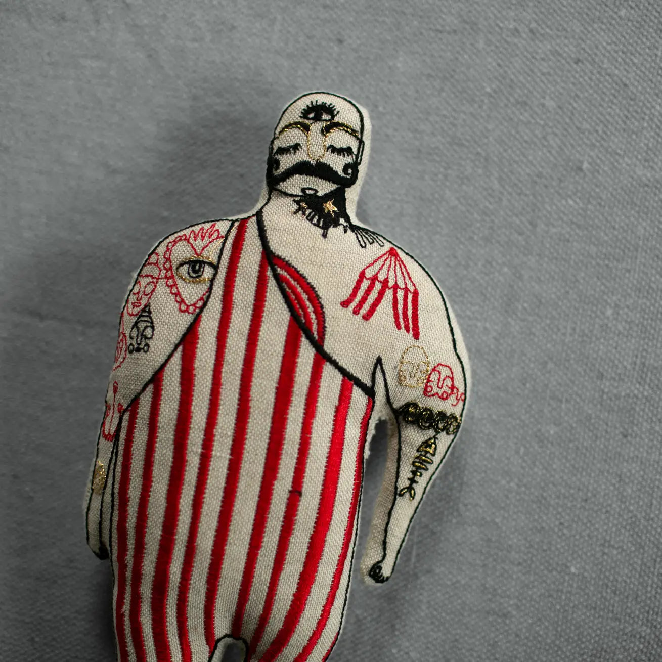 Tattooed Strong Man Art Doll