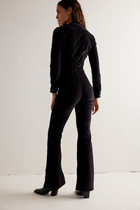 Jayde Cord Jumpsuit In Black