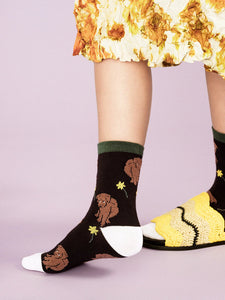 Daffodil Crew Socks in Black