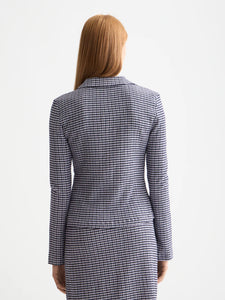 Structured Gingham Button In Sky Captain