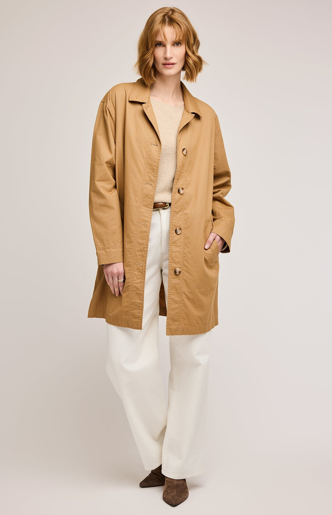 Lark Trench Coat In Honey