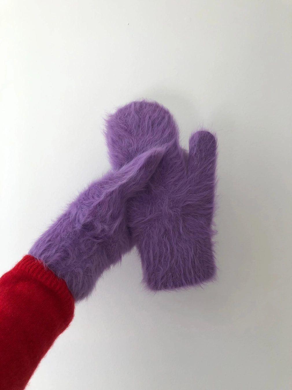 Fluffy Angora Crystal Bright Mittens