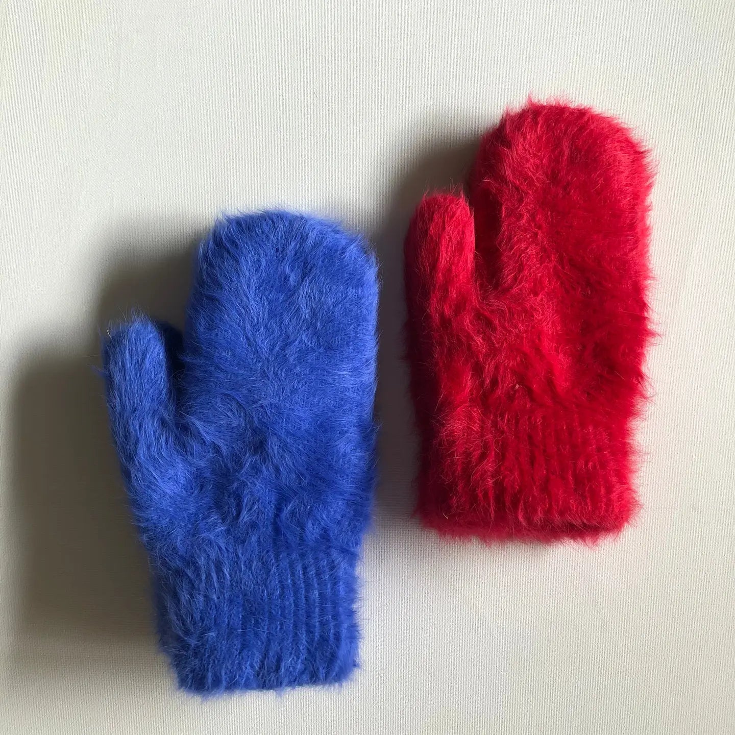 Fluffy Angora Crystal Bright Mittens