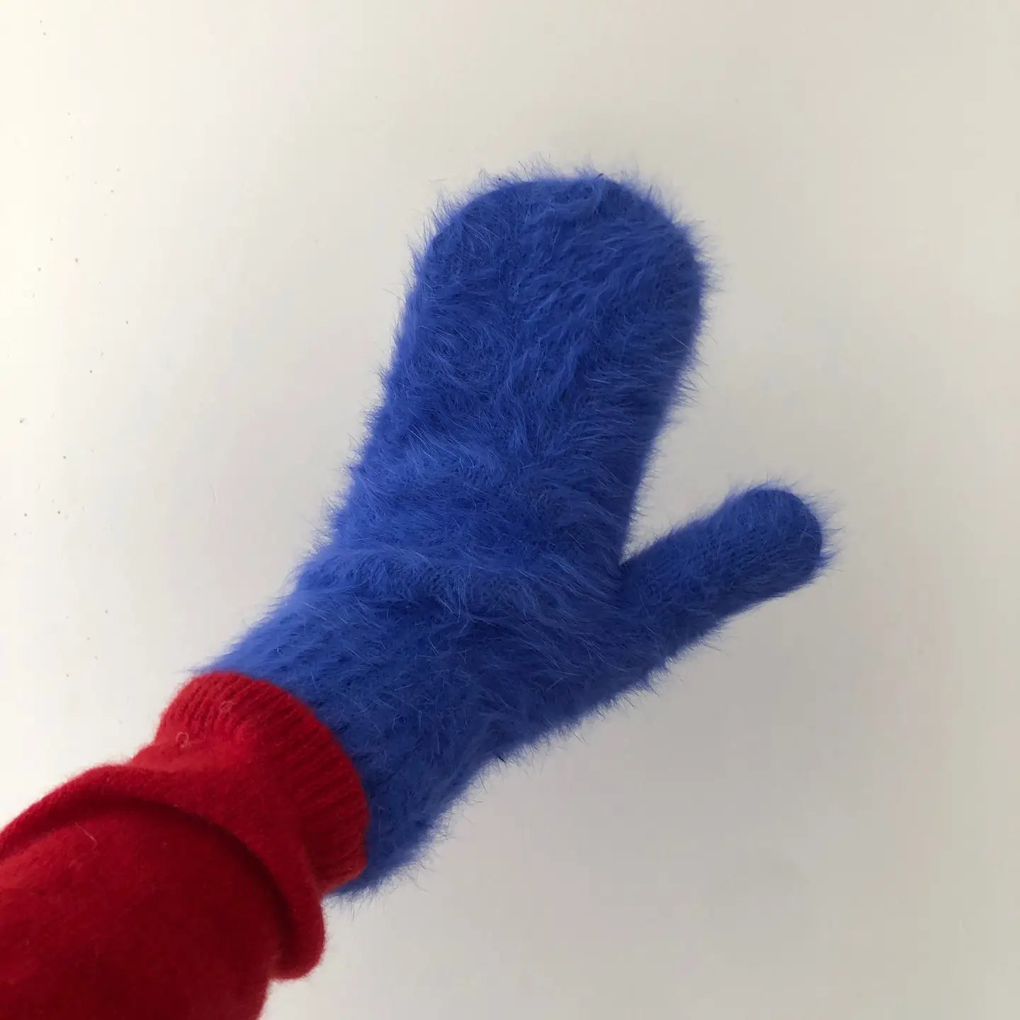 Fluffy Angora Crystal Bright Mittens