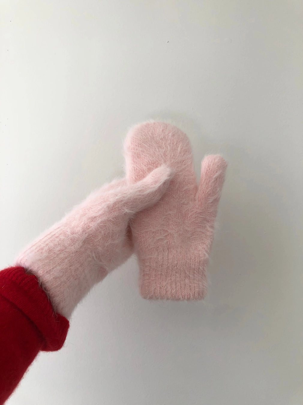 Fluffy Angora Crystal Bright Mittens