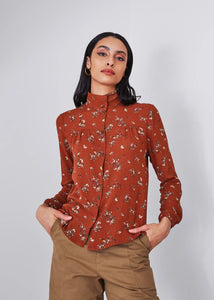 Sloane Button Up in Cinnamon Floral