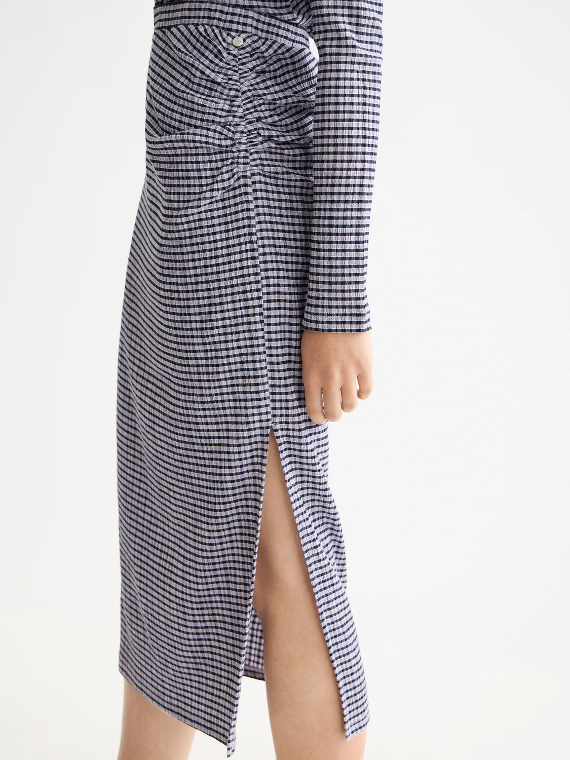 Structured Gingham Skirt In Sky Captain