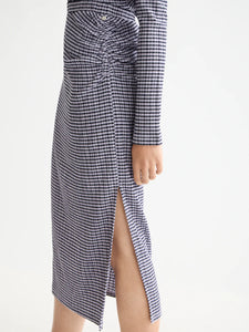 Structured Gingham Skirt In Sky Captain