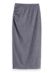Structured Gingham Skirt In Sky Captain