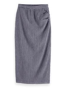 Structured Gingham Skirt In Sky Captain
