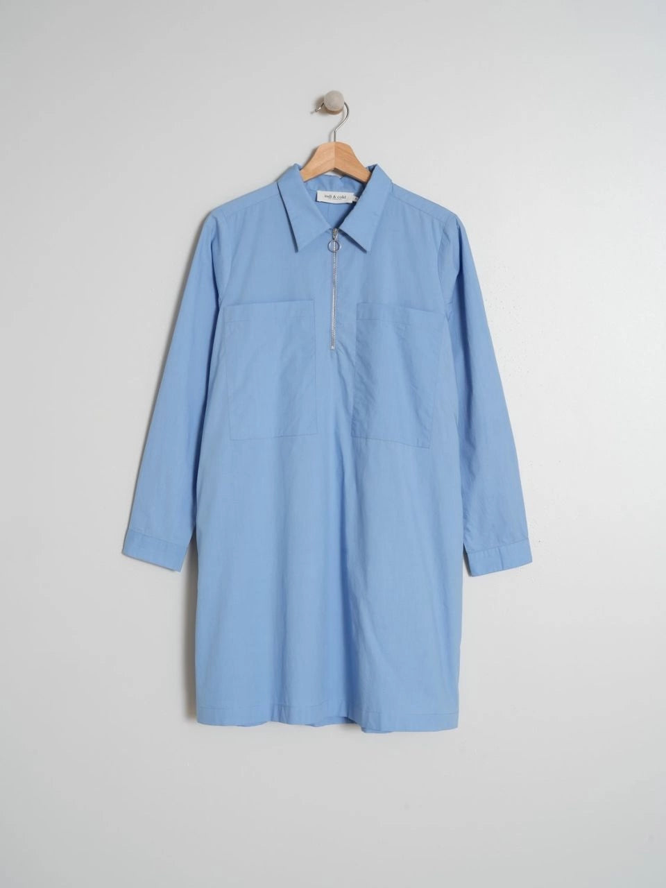 Poplin Shirt Dress In Blue