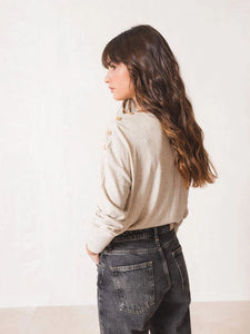 Natural Ribbed Fleck Top