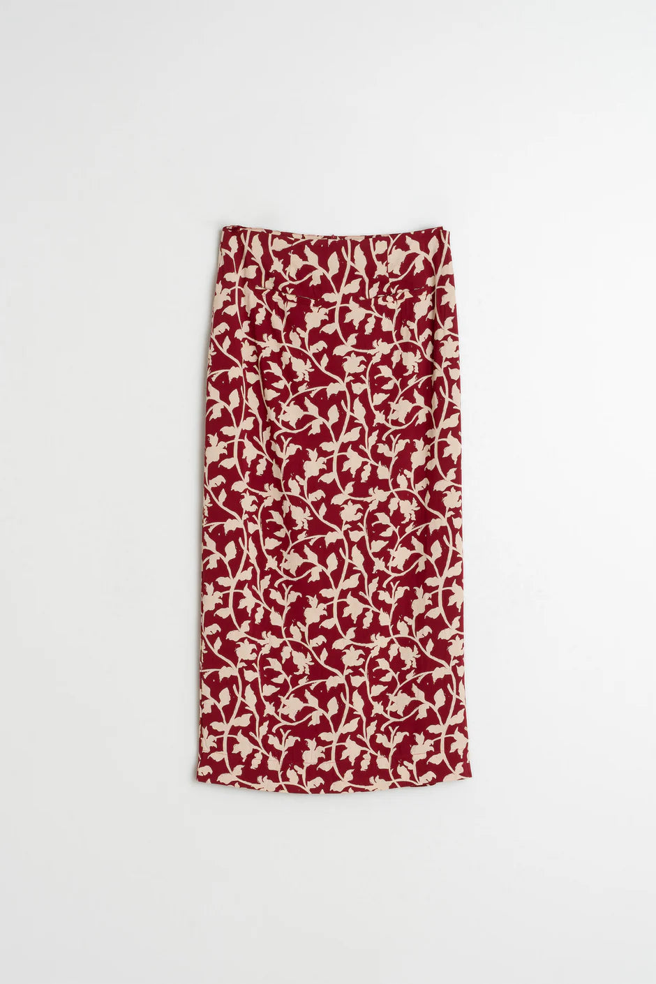 Red Pattern Midi Skirt