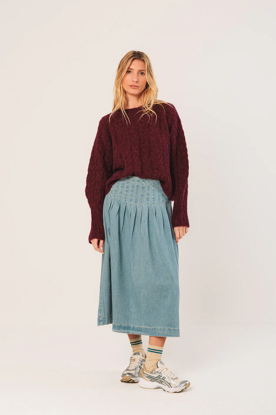 Cable Knit Cropped Sweater